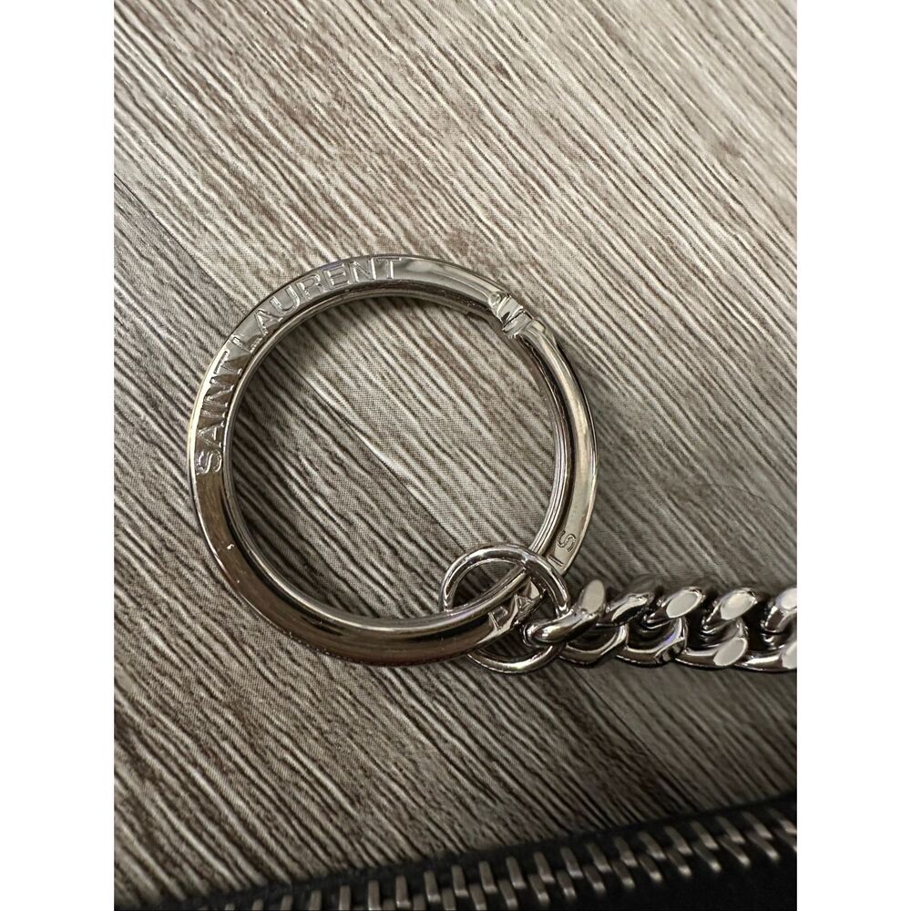 SAINT LAURENT CASSANDRE MATELASSÉ KEY POUCH IN SMOOTH LEATHER IN BLACK $450 - Picture 7 of 8